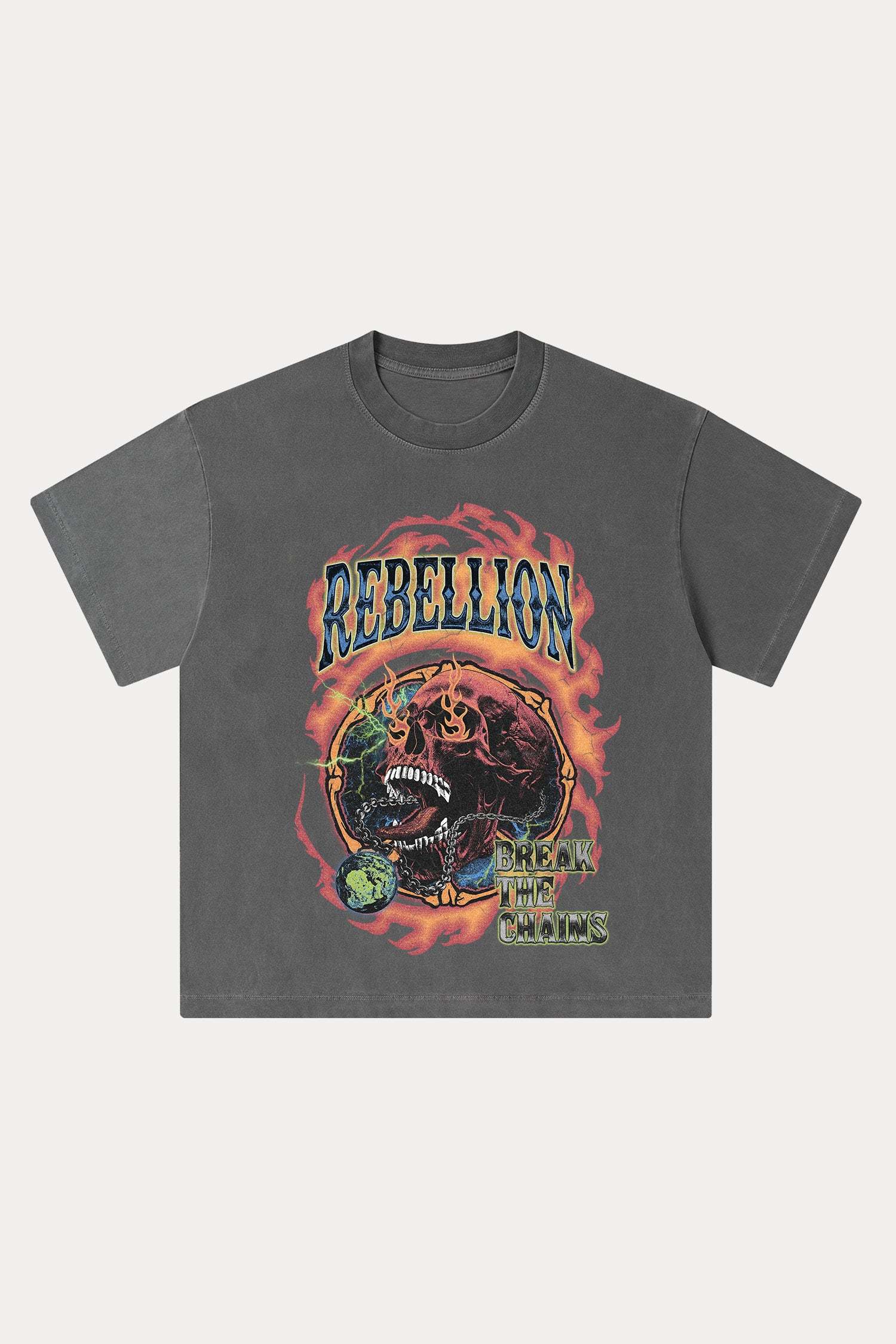 Evilnova Rebellion Washed Streetwear T-Shirt-Evilnova