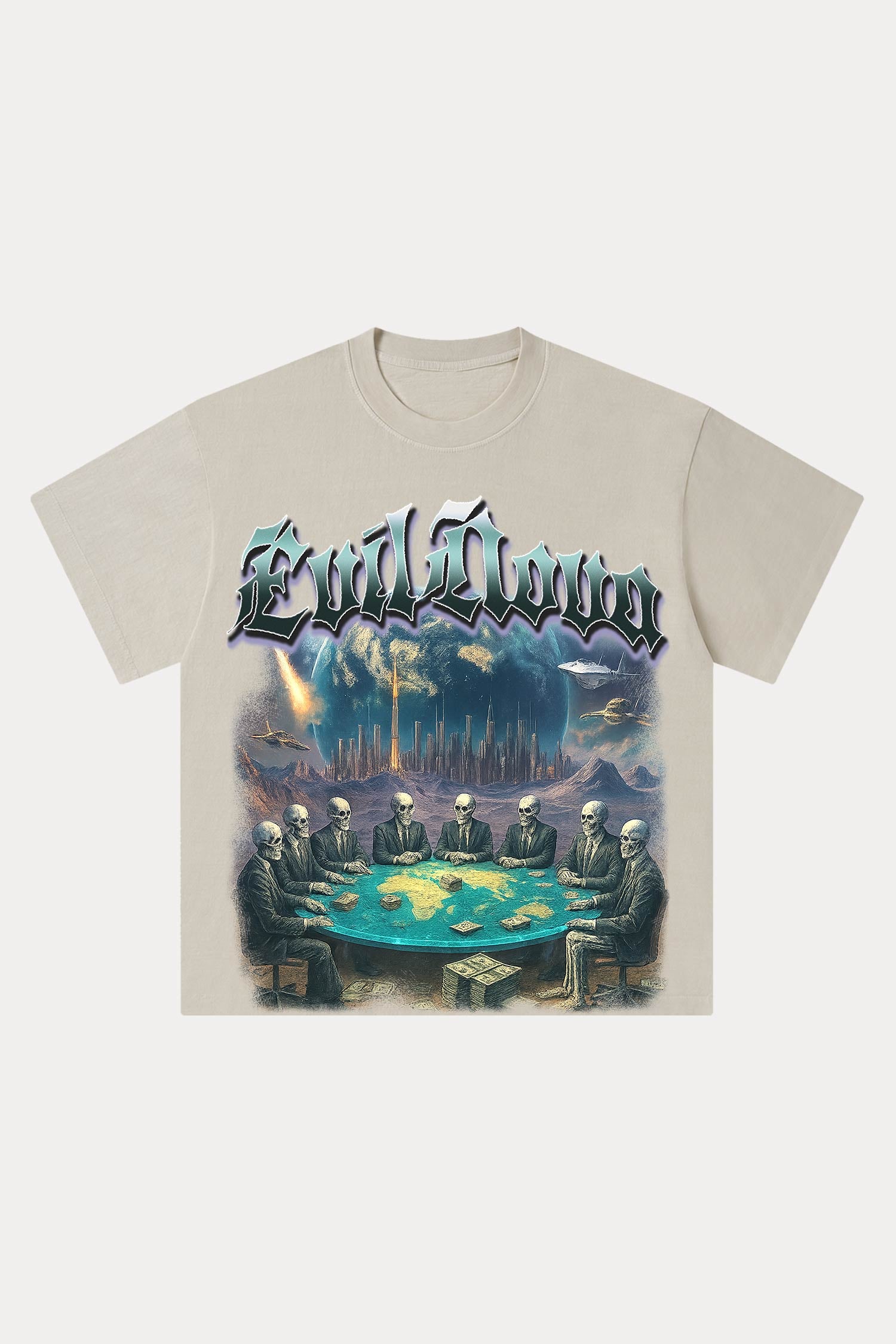 Evilnova Meeting Washed Streetwear T-Shirt-Evilnova