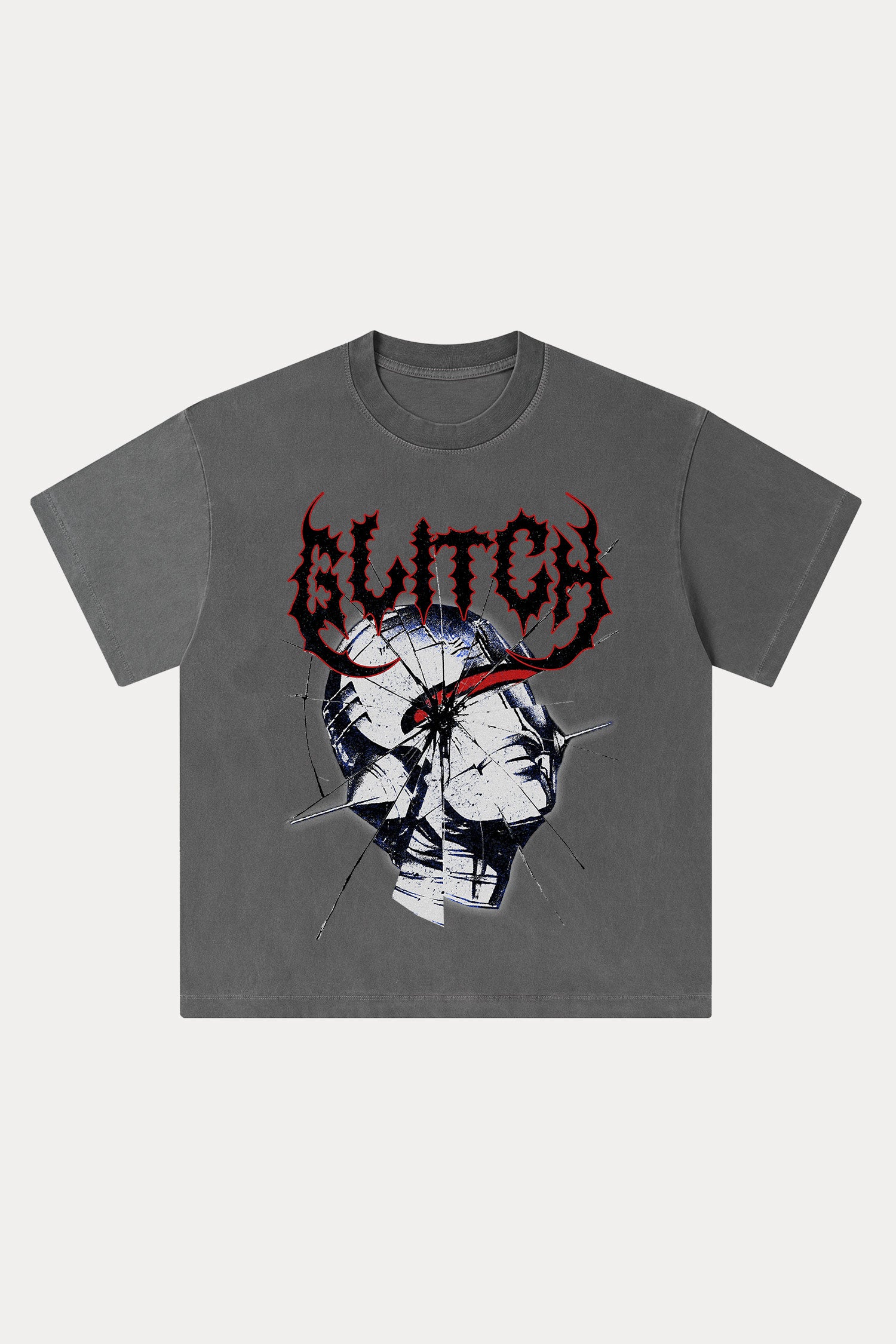 Evilnova Glitch Washed Streetwear T-Shirt-Evilnova