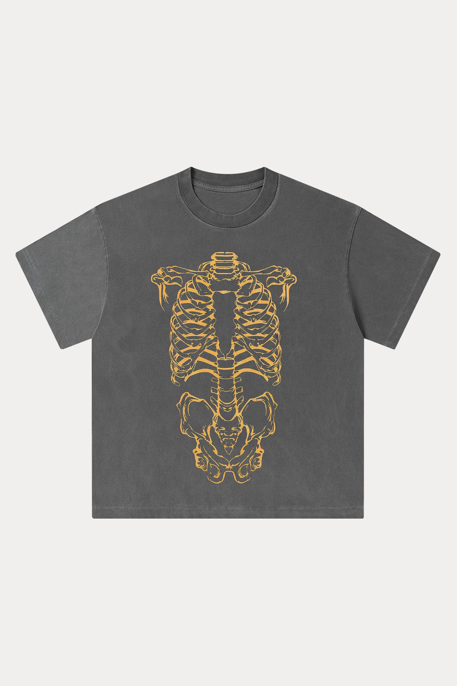 Evilnova Human Skeleton Washed Streetwear T-Shirt-Evilnova
