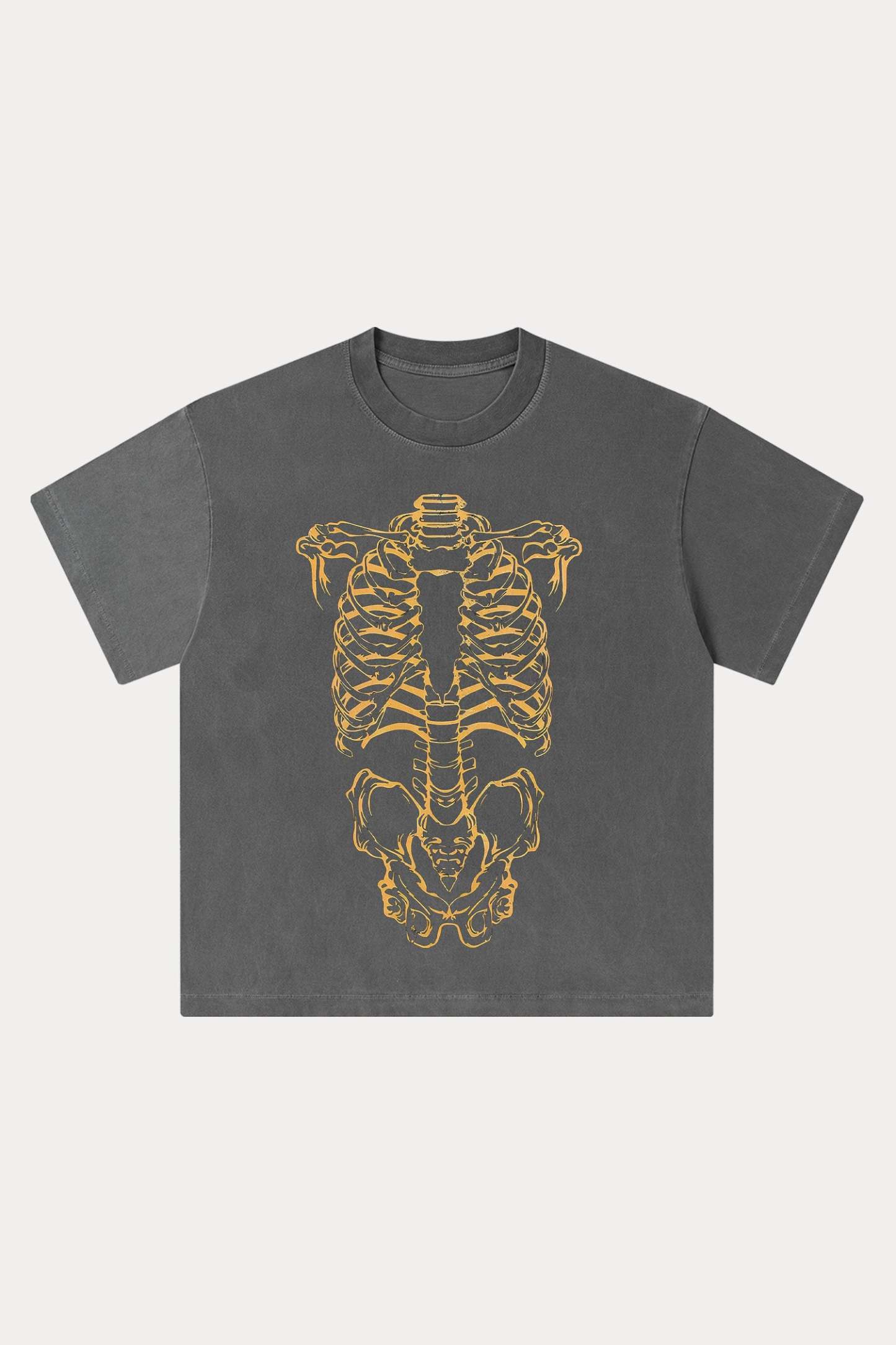 Evilnova Human Skeleton Washed Streetwear T-Shirt-Evilnova