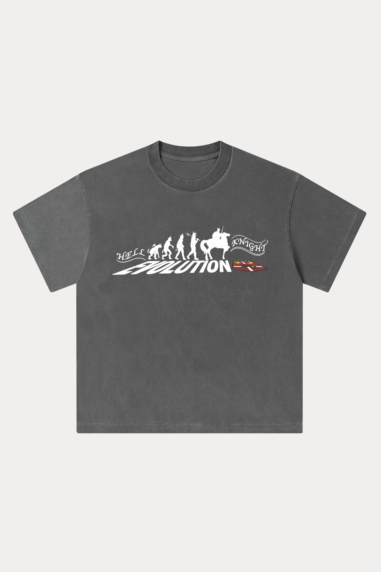 Evilnova Hell Knight Washed Streetwear T-Shirt-Evilnova
