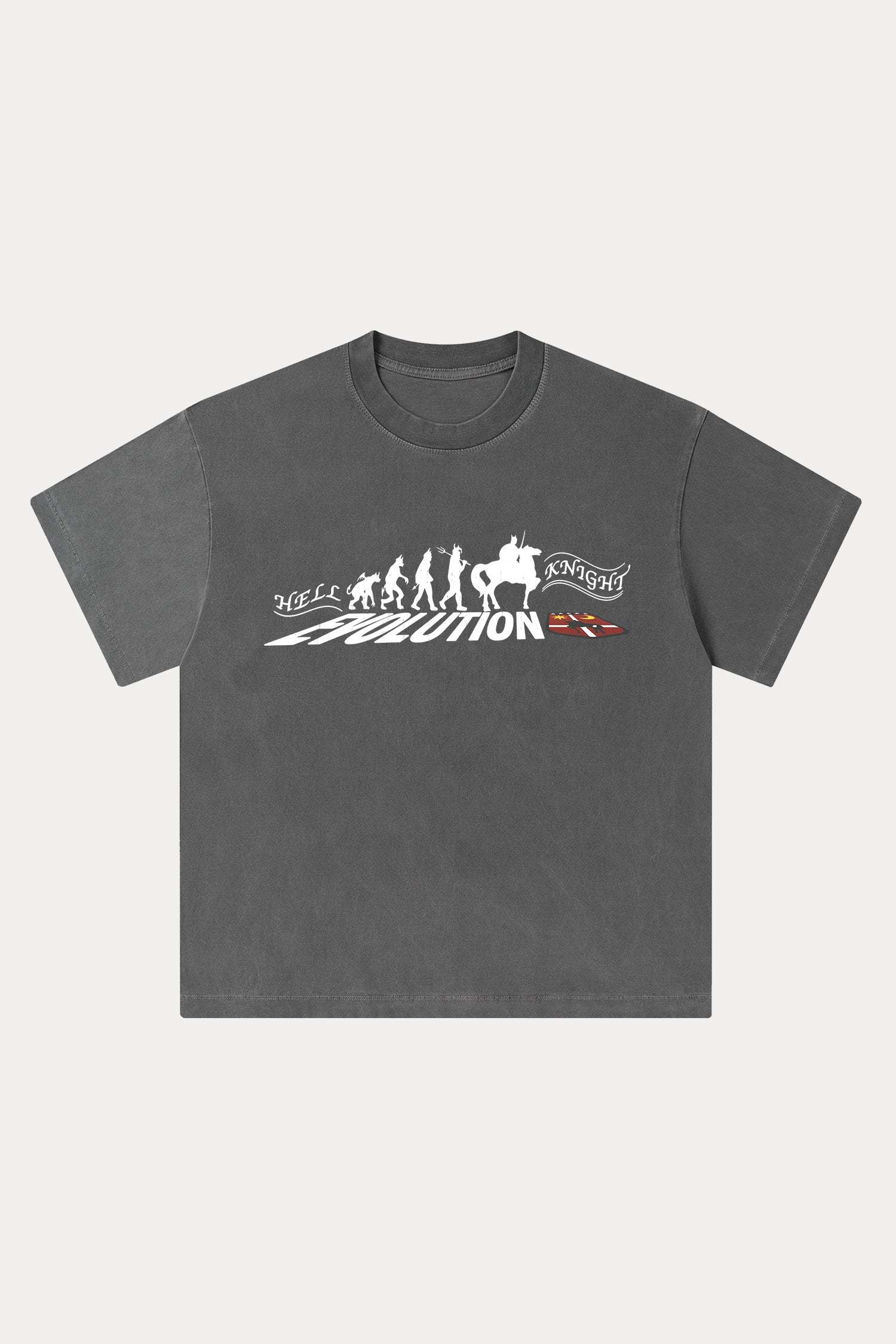 Evilnova Hell Knight Washed Streetwear T-Shirt-Evilnova