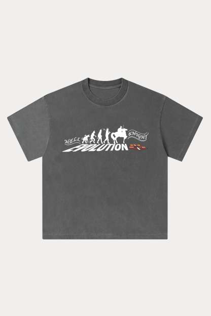 Evilnova Hell Knight Washed Streetwear T-Shirt-Evilnova