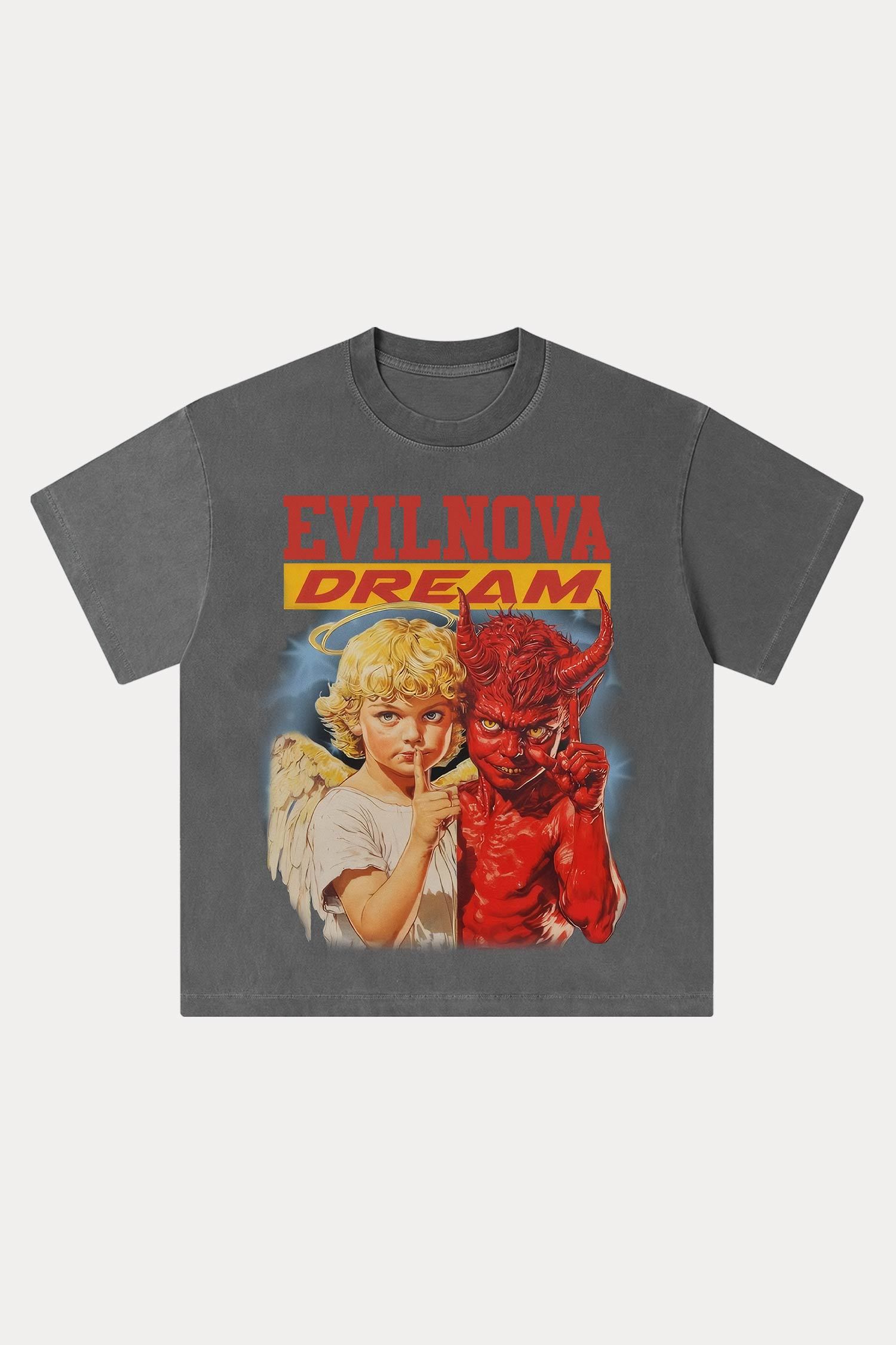 Evilnova Dream Washed Streetwear T-Shirt-Evilnova
