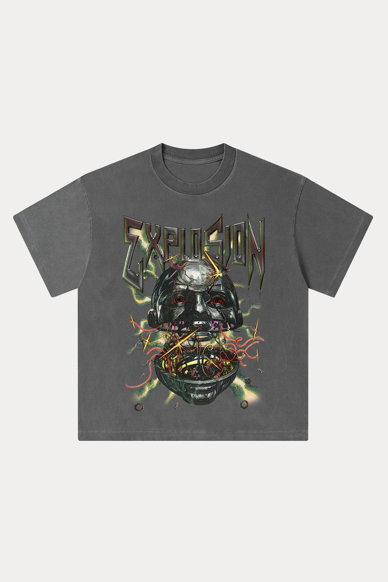 Evilnova Explosion Washed Streetwear T-Shirt-Evilnova