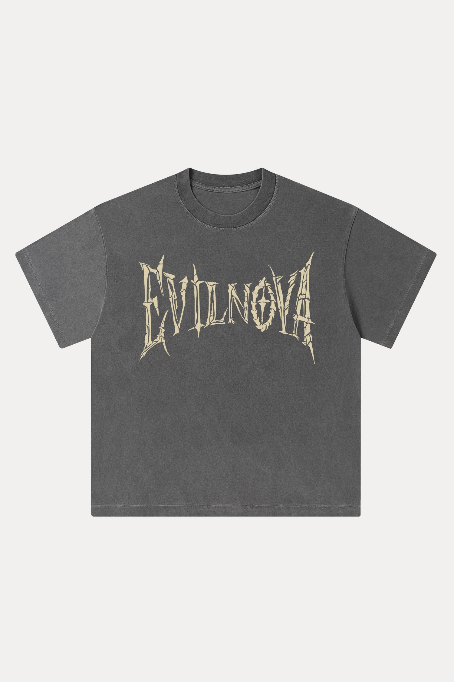 Evilnova Skeleton Washed Streetwear T-Shirt-Evilnova