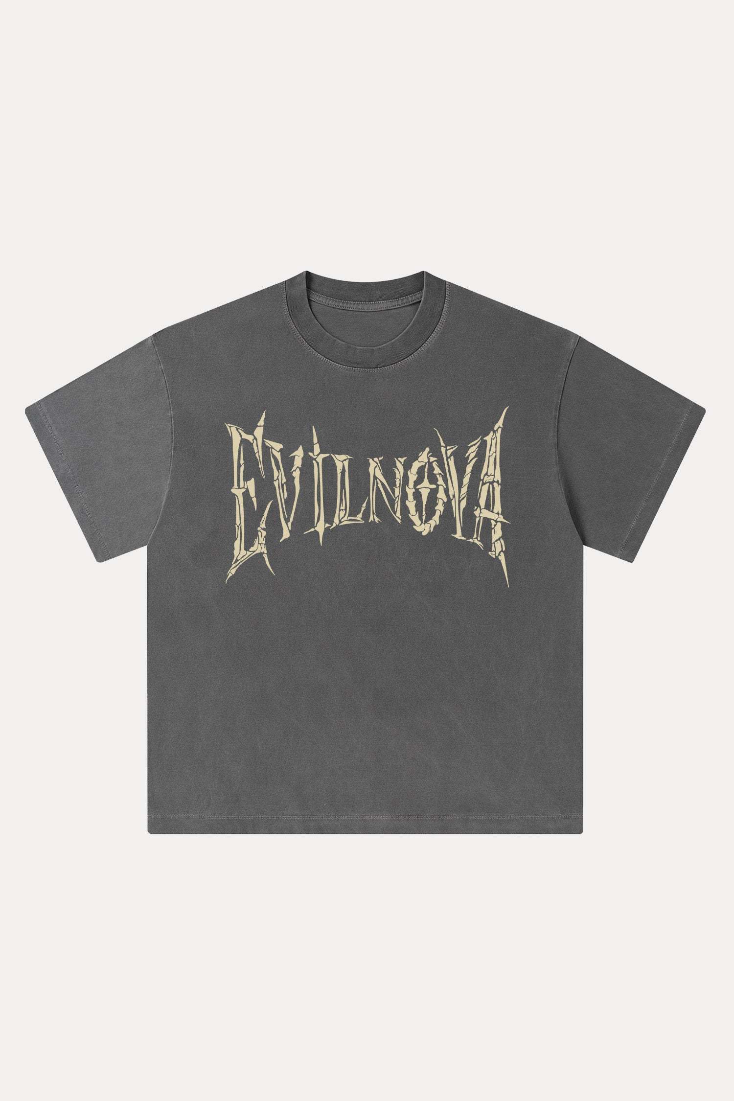 Evilnova Skeleton Washed Streetwear T-Shirt-Evilnova
