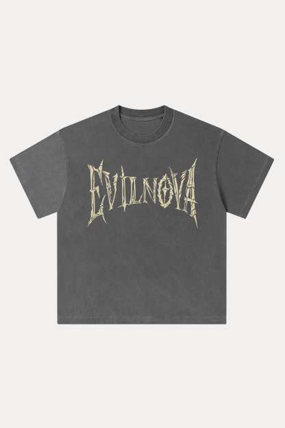 Evilnova Skeleton Washed Streetwear T-Shirt-Evilnova
