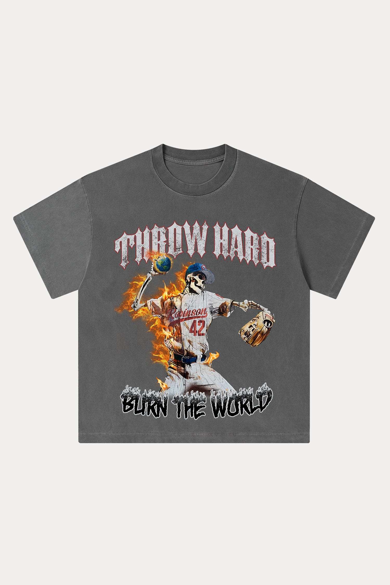 Evilnova Throw Hard Washed Streetwear T-Shirt-Evilnova