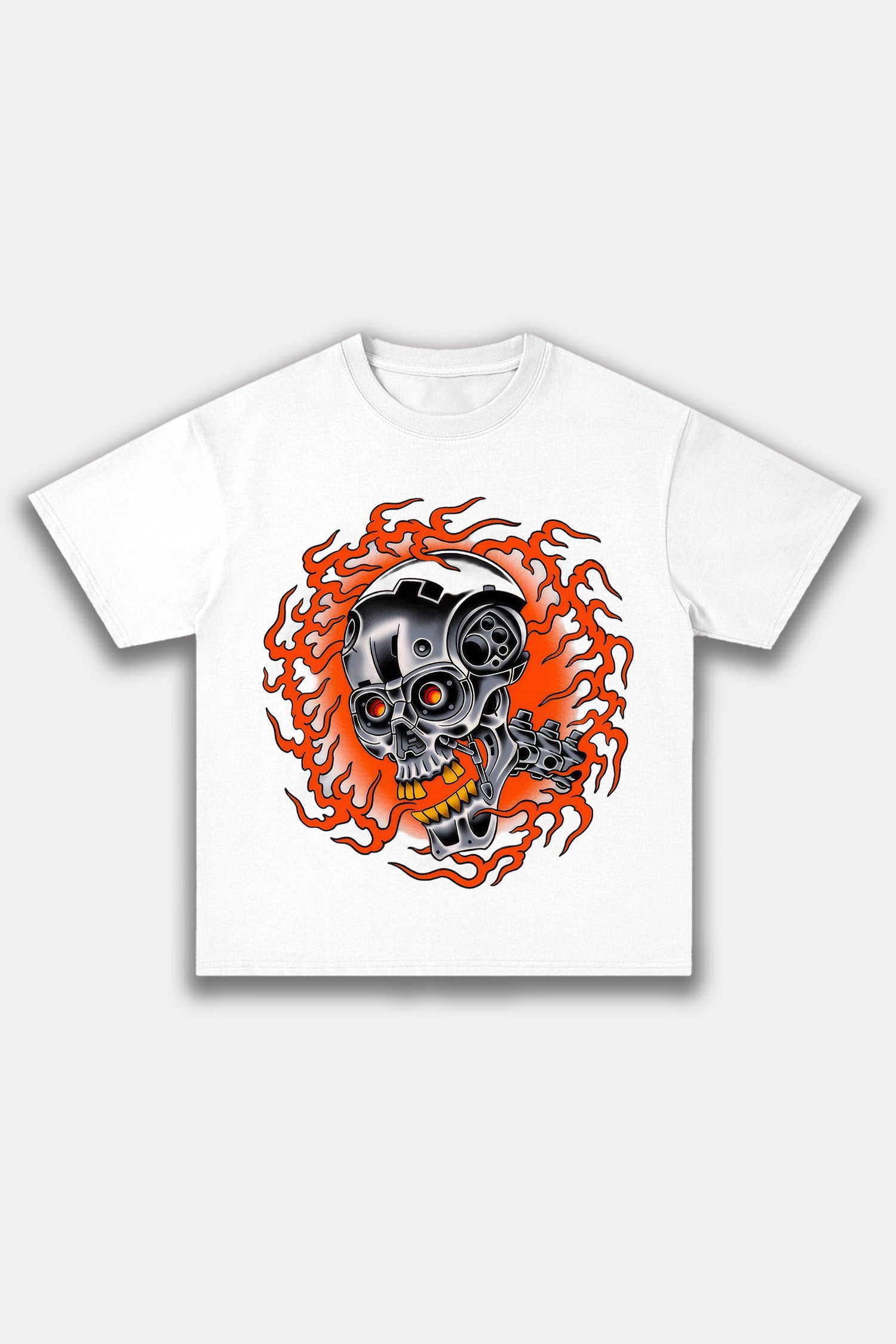 Evilnova Metal Skull Cotton Oversize T-Shirt-Evilnova