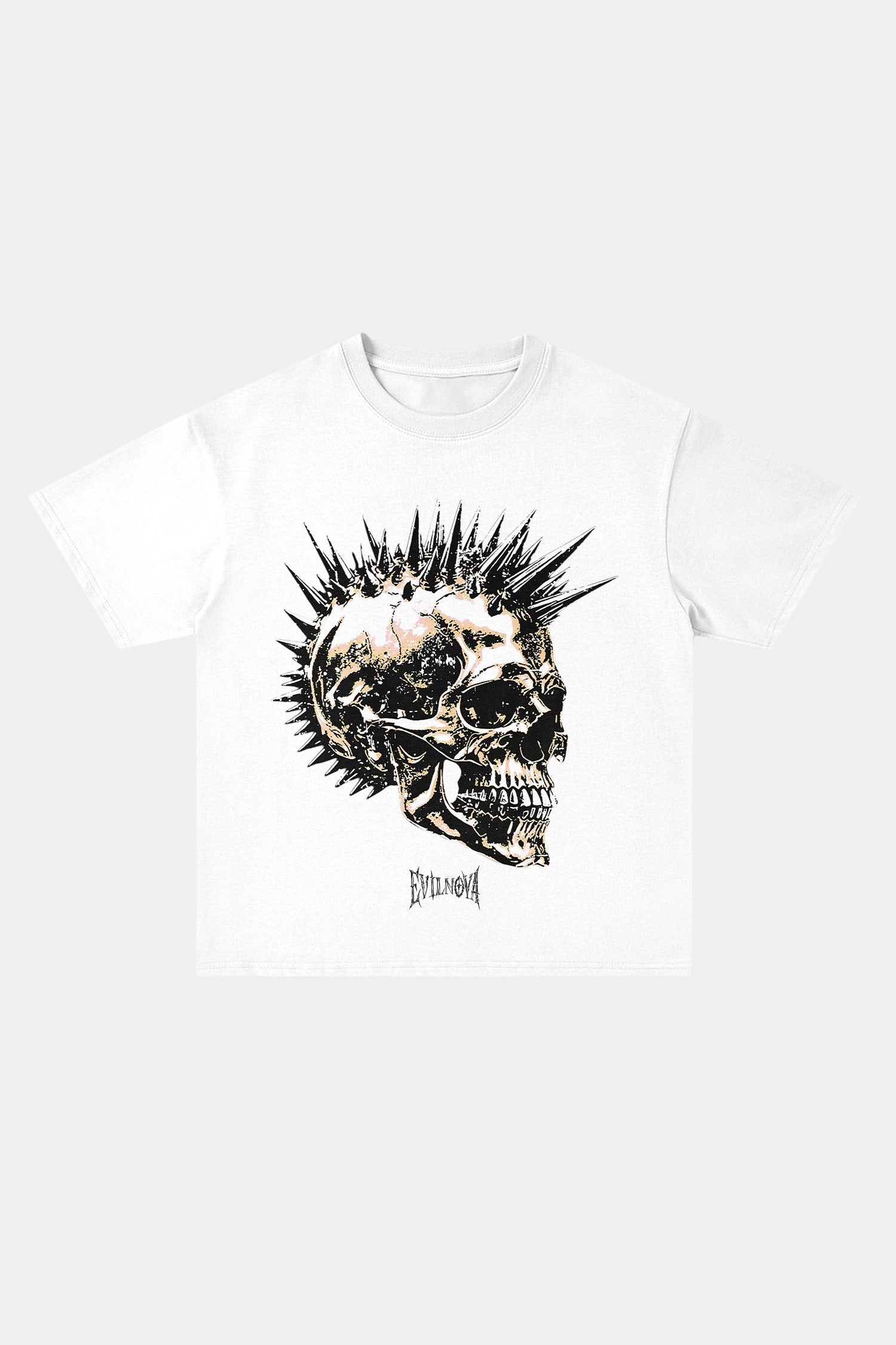 Evilnova Skull Cotton Oversize T-Shirt-Evilnova