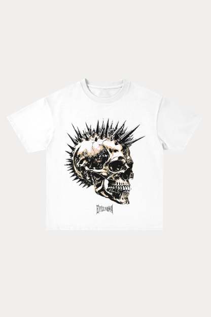 Evilnova Skull Cotton Oversize T-Shirt-Evilnova