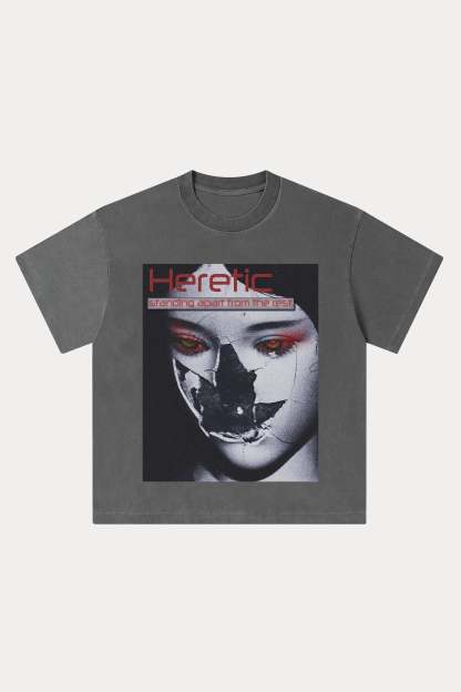 Evilnova Heretic Washed Streetwear T-Shirt-Evilnova