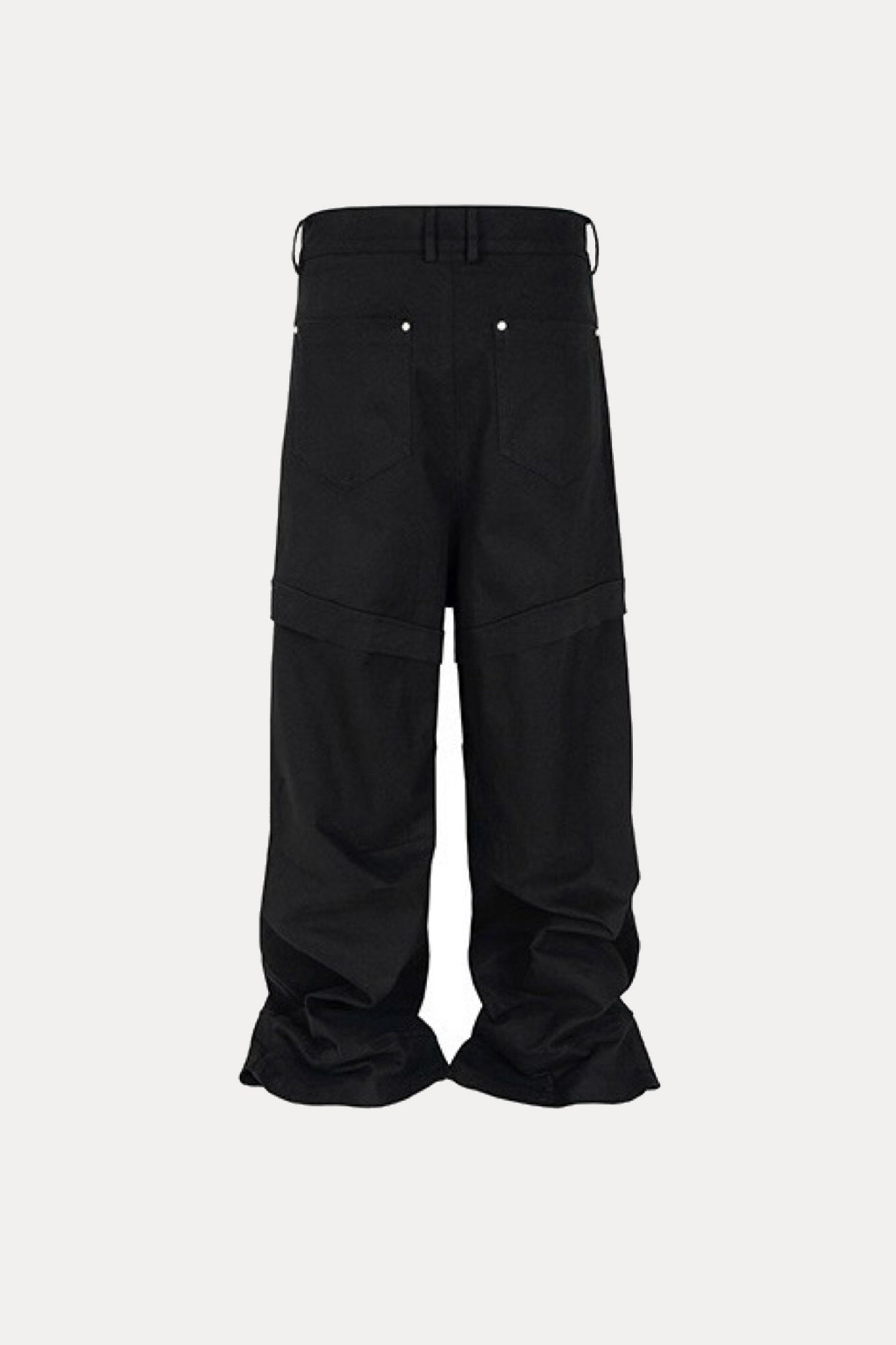 Evilnova Black Paneled Baggy Cargo Pants-Evilnova