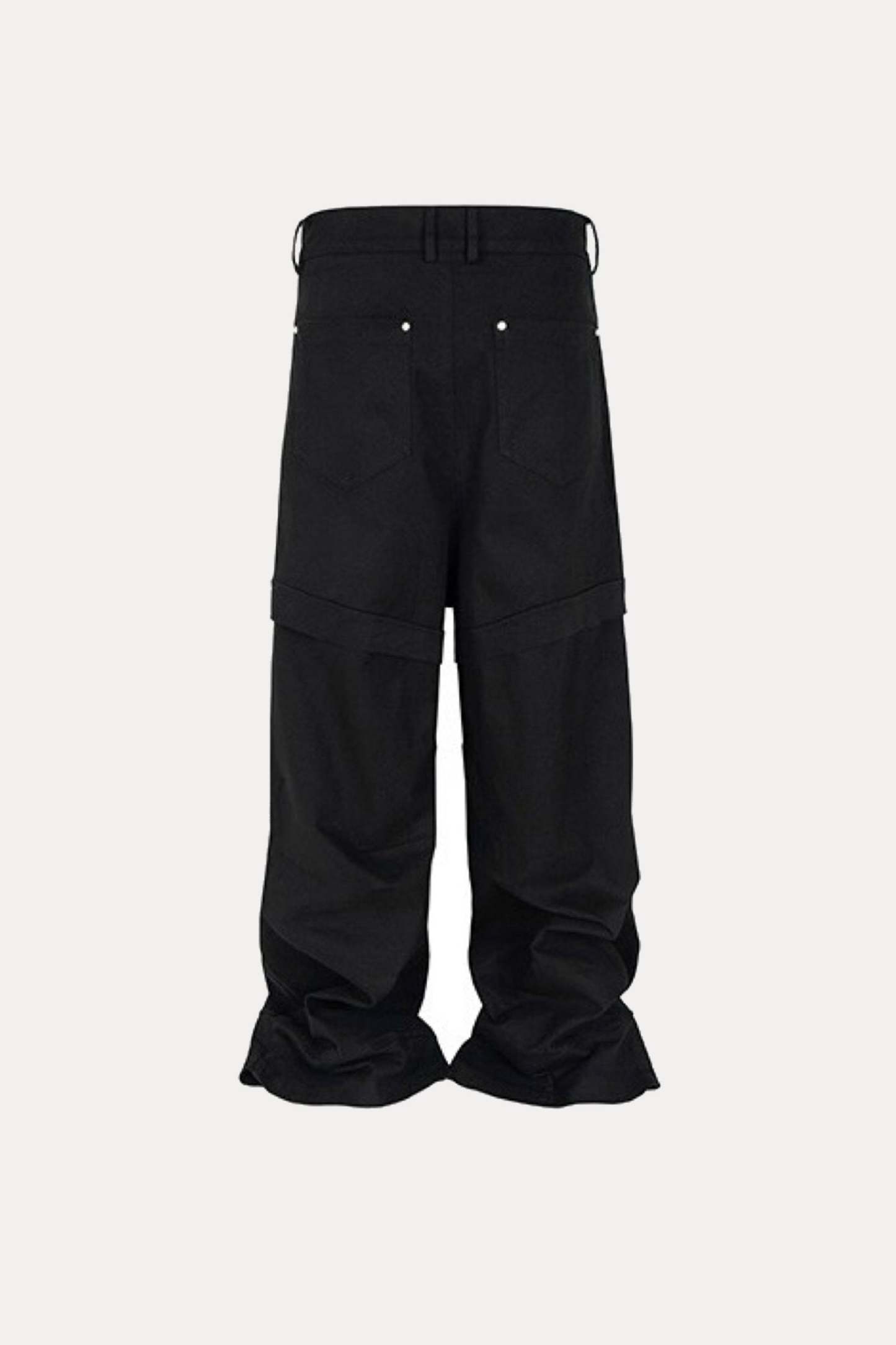 Evilnova Black Paneled Baggy Cargo Pants-Evilnova