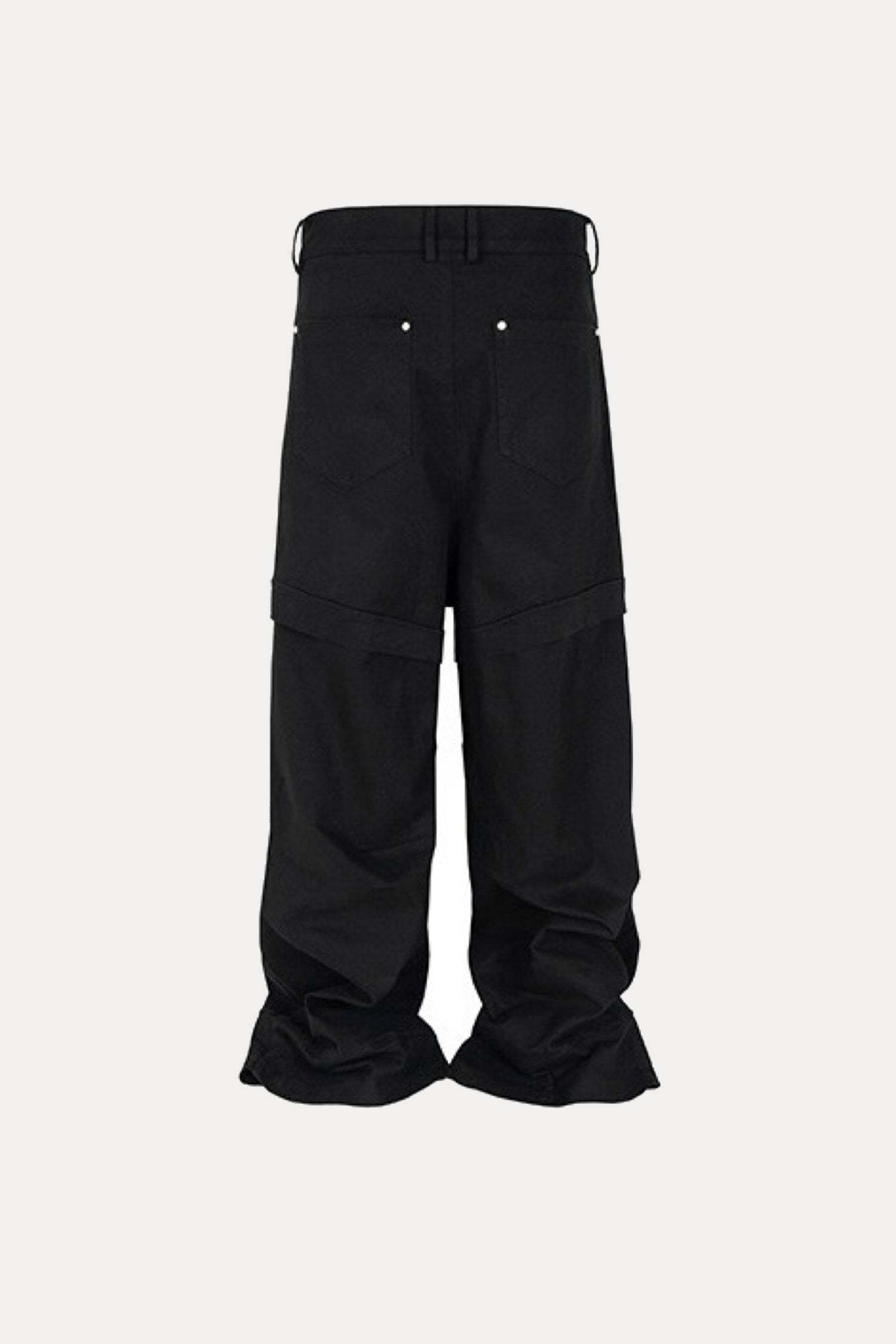Evilnova Black Paneled Baggy Cargo Pants-Evilnova