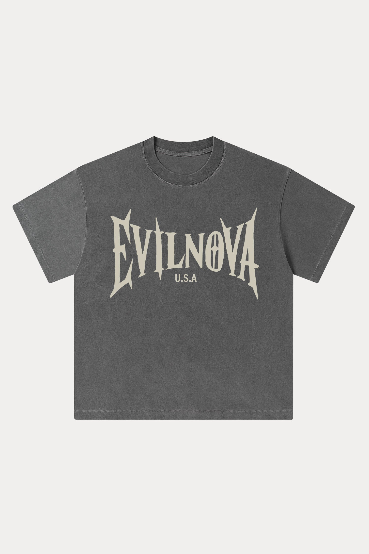 Evilnova U.S.A LOGO Washed Streetwear T-Shirt-Evilnova