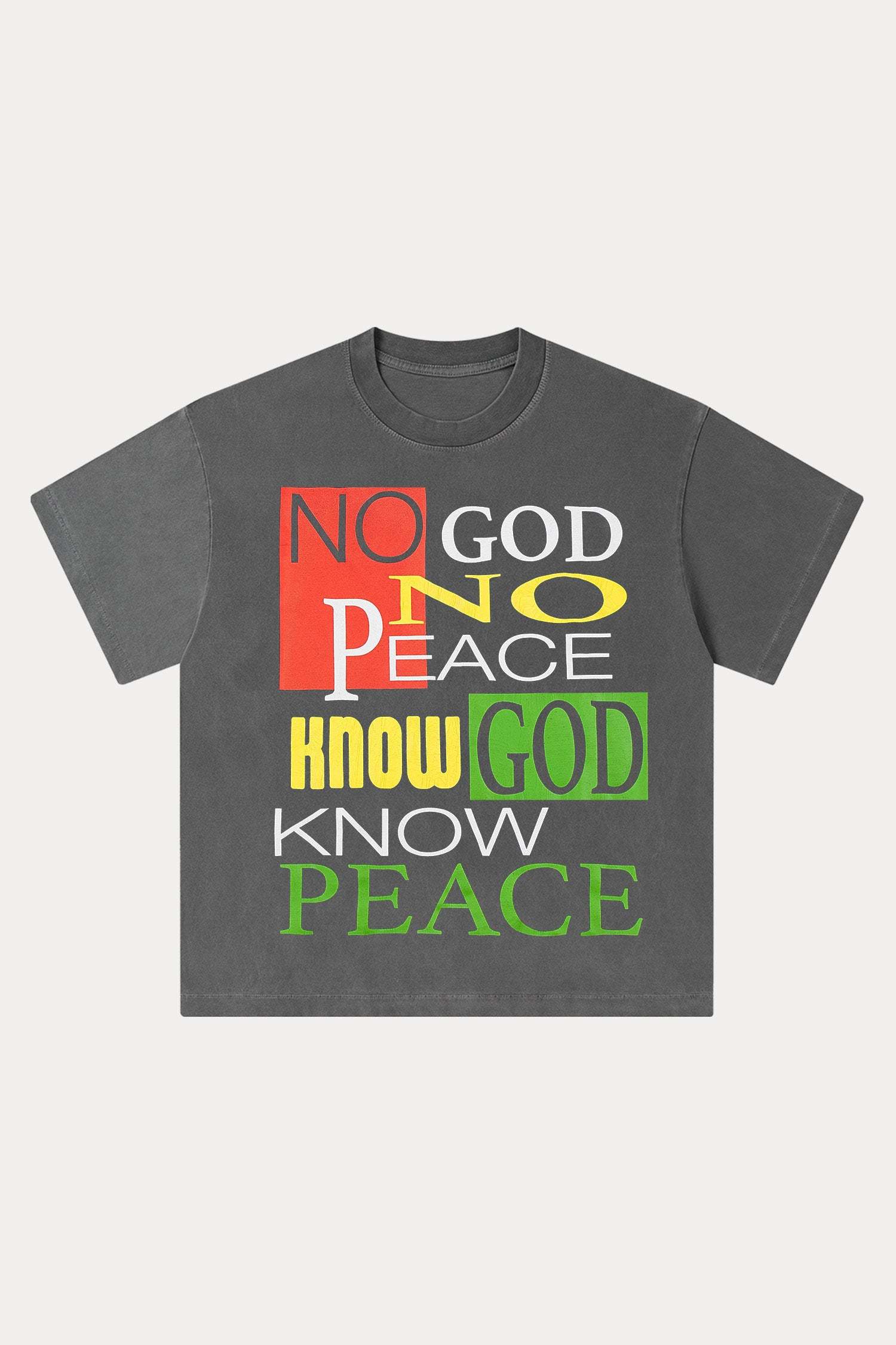 Evilnova God And Peace Washed Streetwear T-Shirt-Evilnova