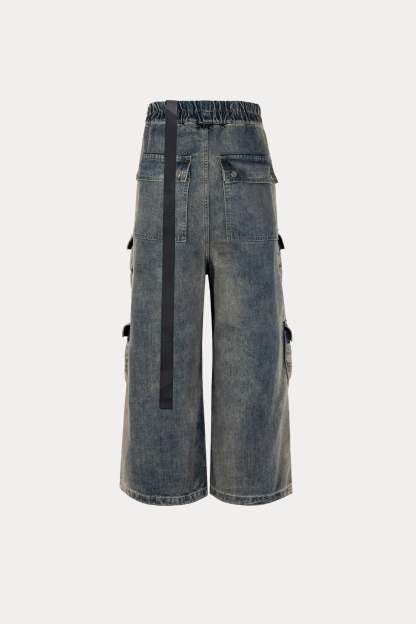 Evilnova RO Style  Multi-Pocket Washed Baggy Jeans-Evilnova