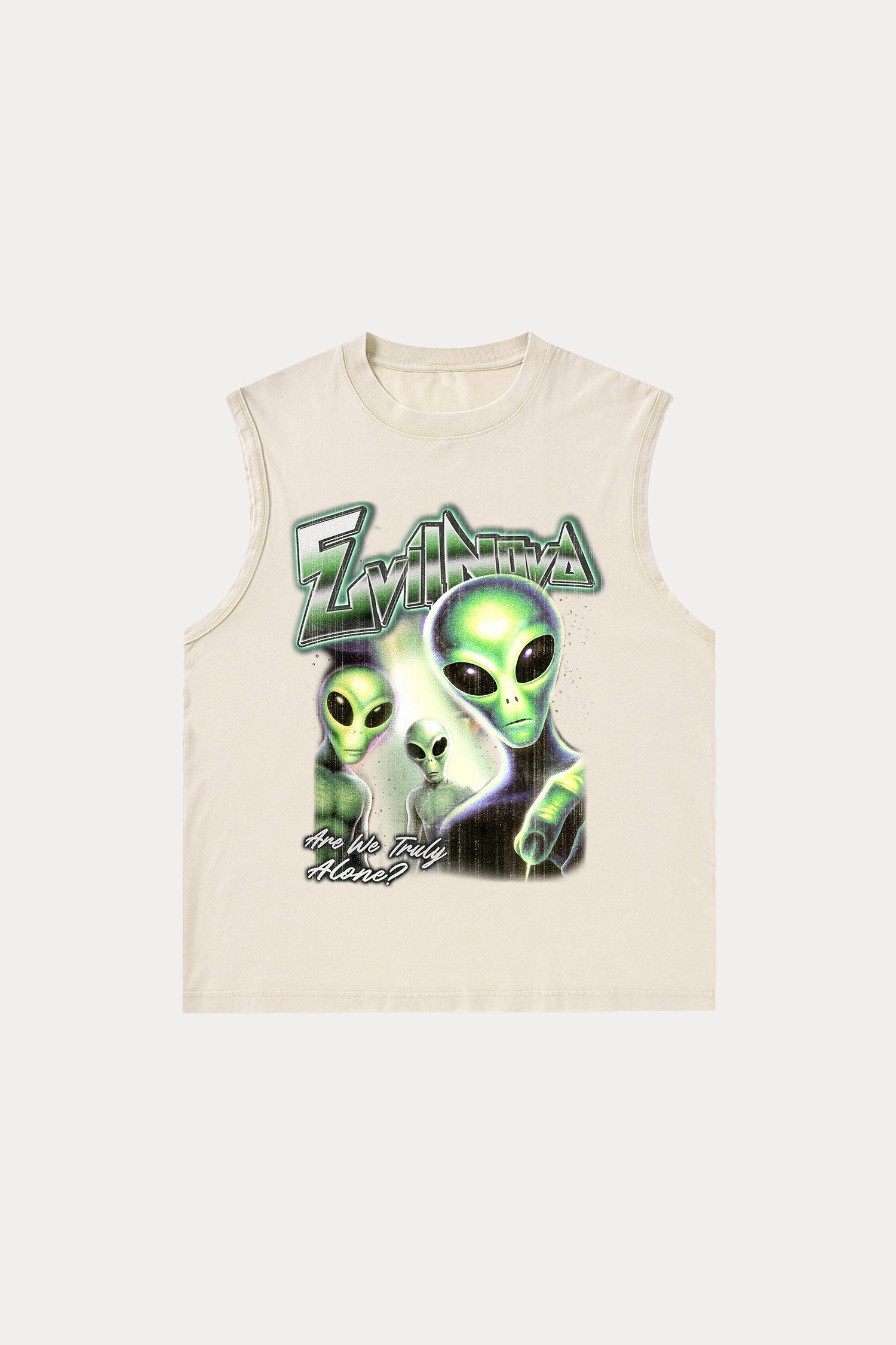 Evilnova Are We Truly Alone Washed Tank Top-Evilnova