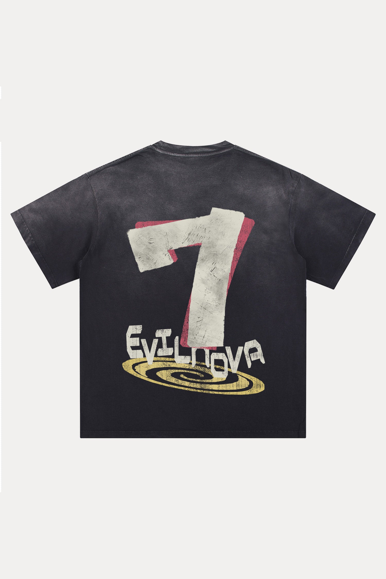 Evilnova Seven Distressed Washed T-Shirt-Evilnova