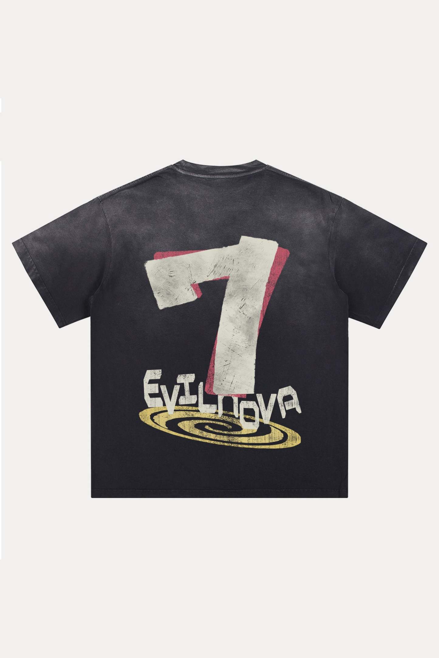 Evilnova Seven Distressed Washed T-Shirt-Evilnova