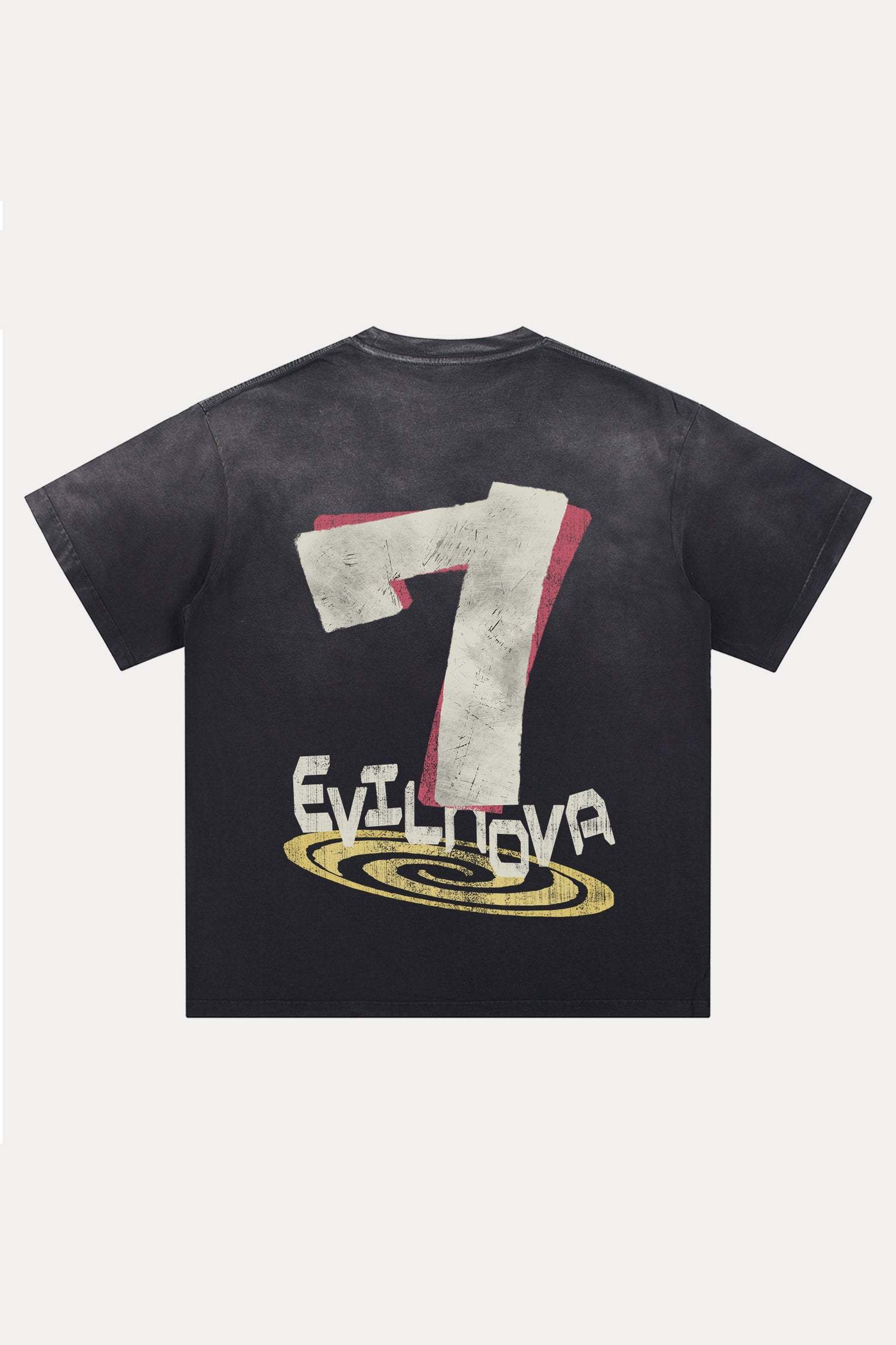 Evilnova Seven Distressed Washed T-Shirt-Evilnova