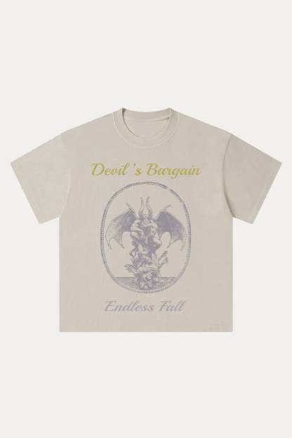Evilnova Devil's Bargain Washed Streetwear T-Shirt-Evilnova