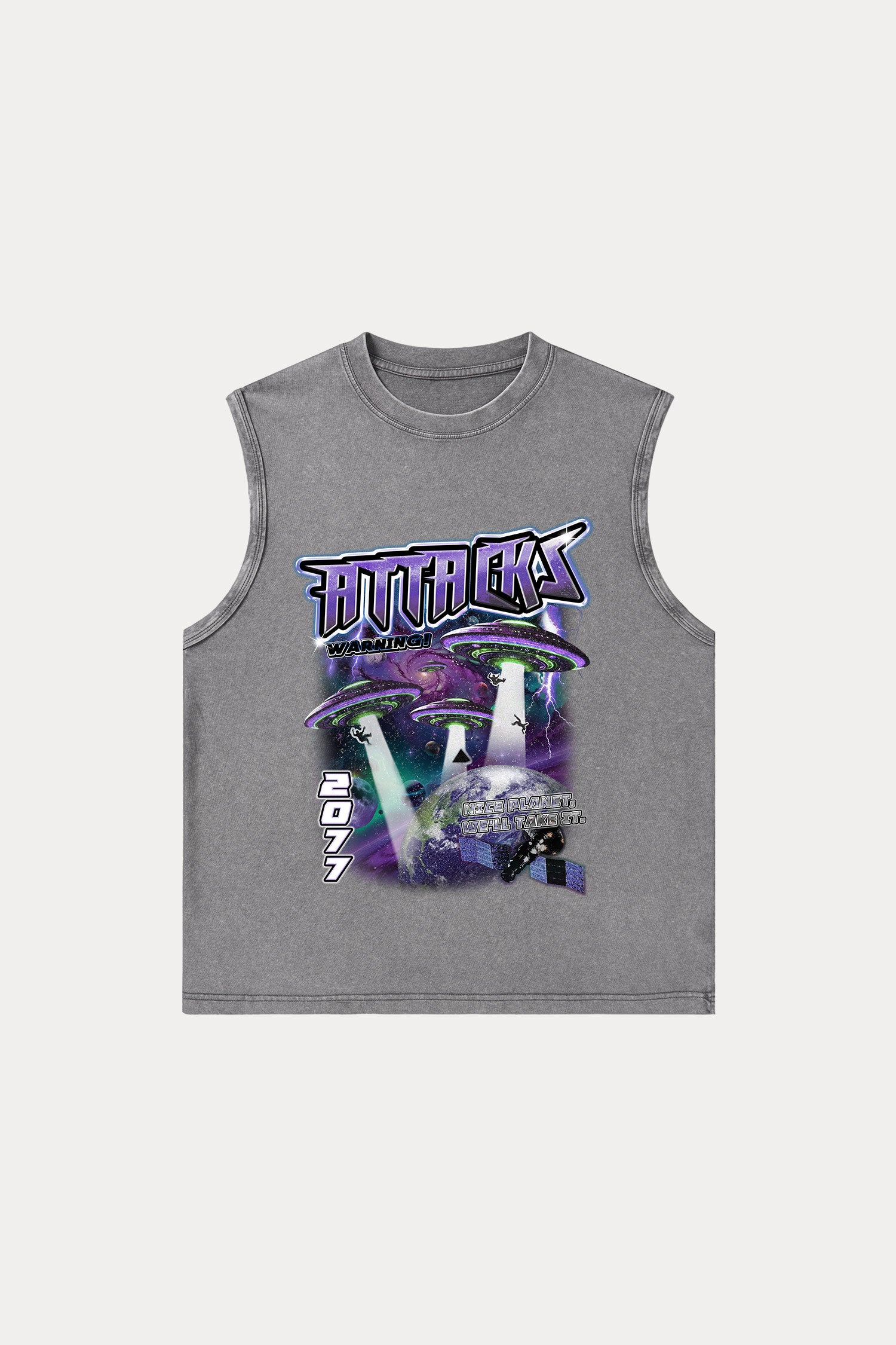 Evilnova Attacks Washed Tank Top-Evilnova