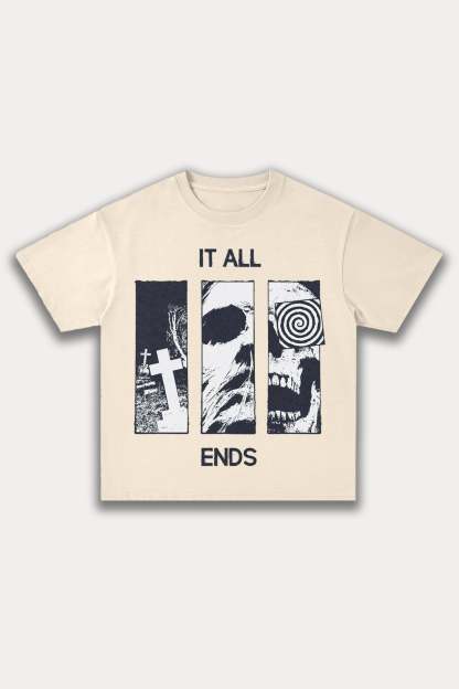 Evilnova It All Ends Cotton Oversize T-Shirt-Evilnova