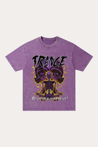 Evilnova Trance Washed Streetwear T-Shirt-Evilnova