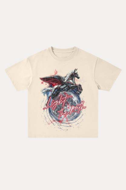 Evilnova Light the path Cotton Oversize T-Shirt-Evilnova
