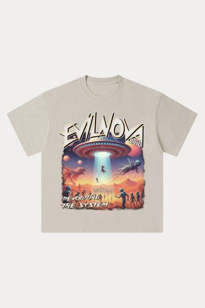 Evilnova Mystery Washed Streetwear T-Shirt-Evilnova