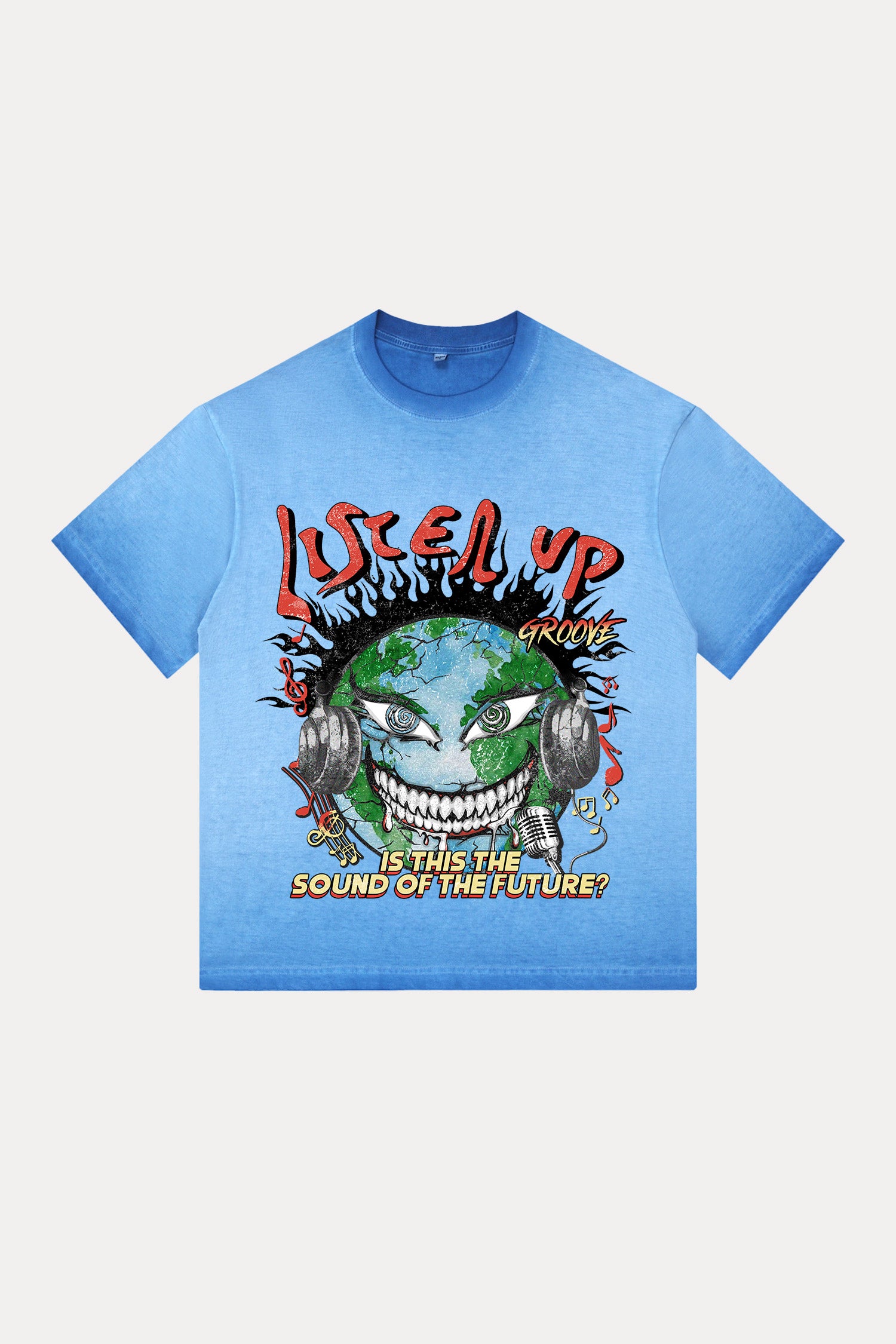 Evilnova Listen Up Gradient Washed T-Shirt-Evilnova