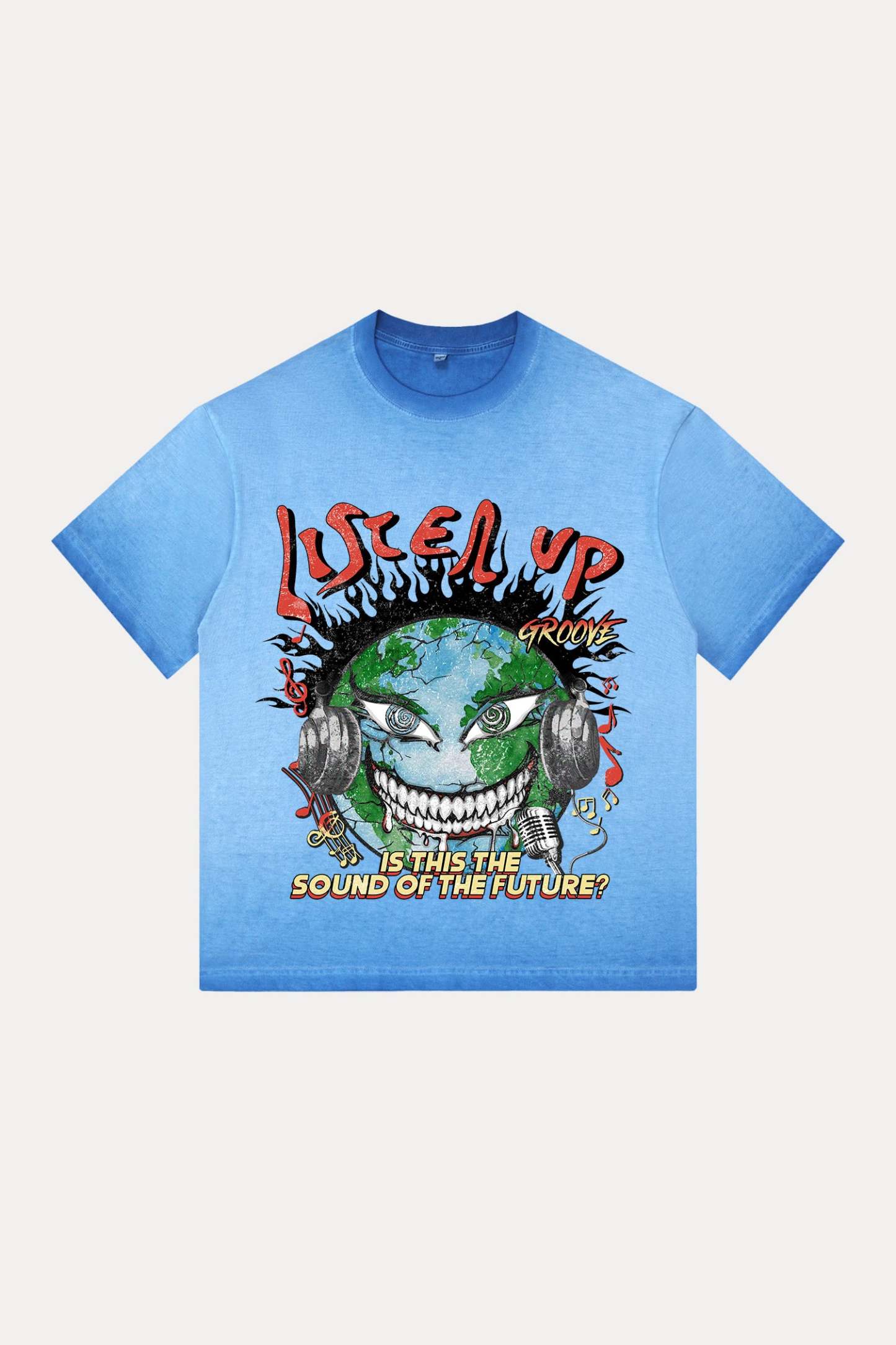 Evilnova Listen Up Gradient Washed T-Shirt-Evilnova