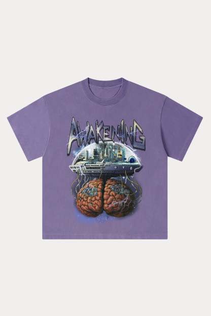 Evilnova Awakening Washed Streetwear T-Shirt-Evilnova