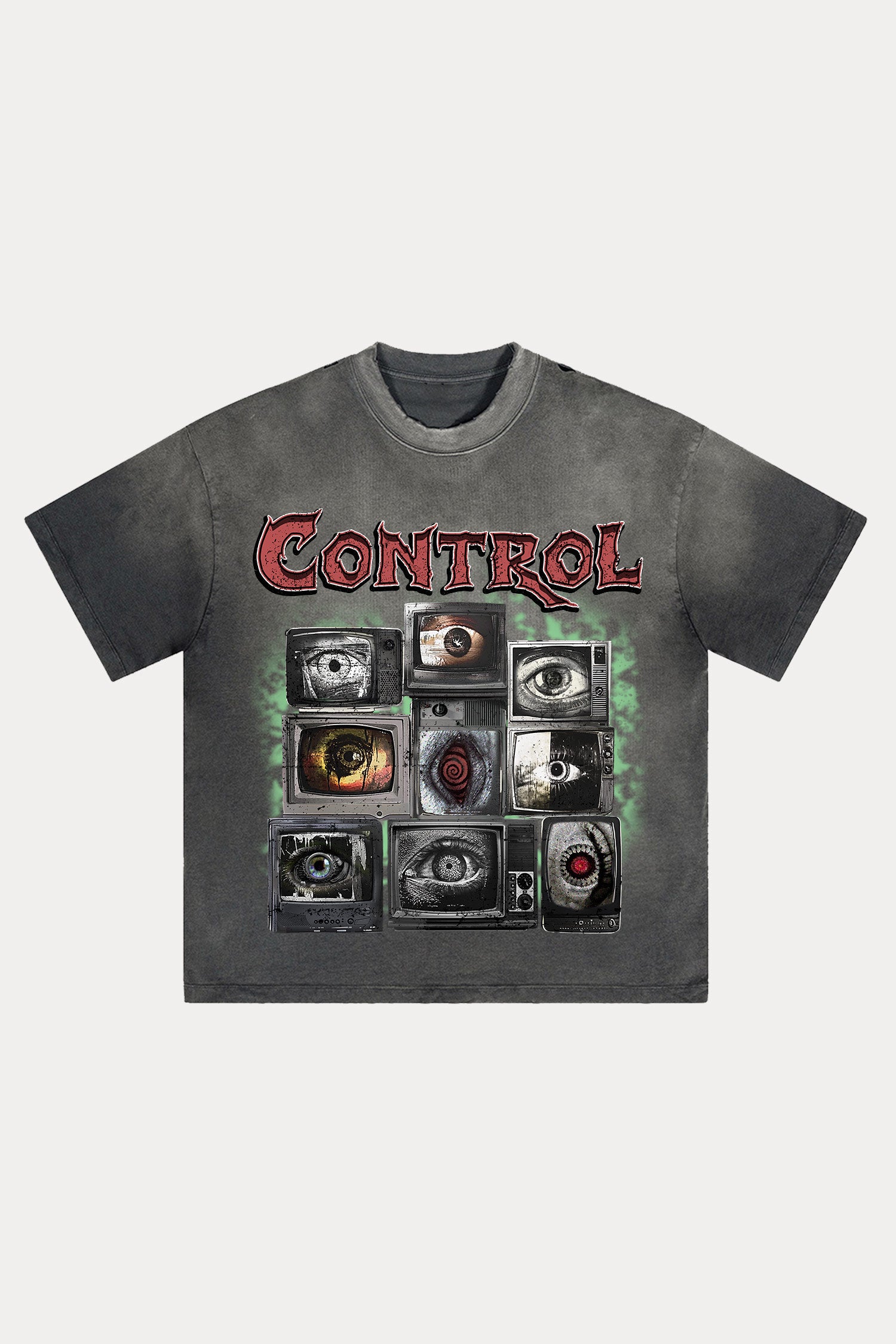 Evilnova Control Distressed Washed T-Shirt-Evilnova