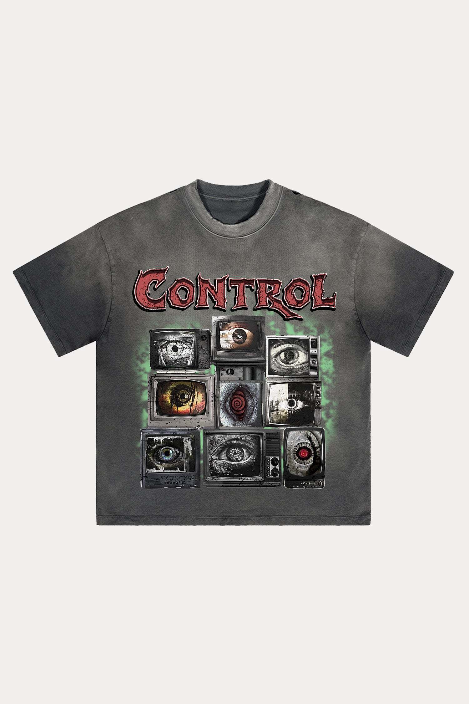 Evilnova Control Distressed Washed T-Shirt-Evilnova