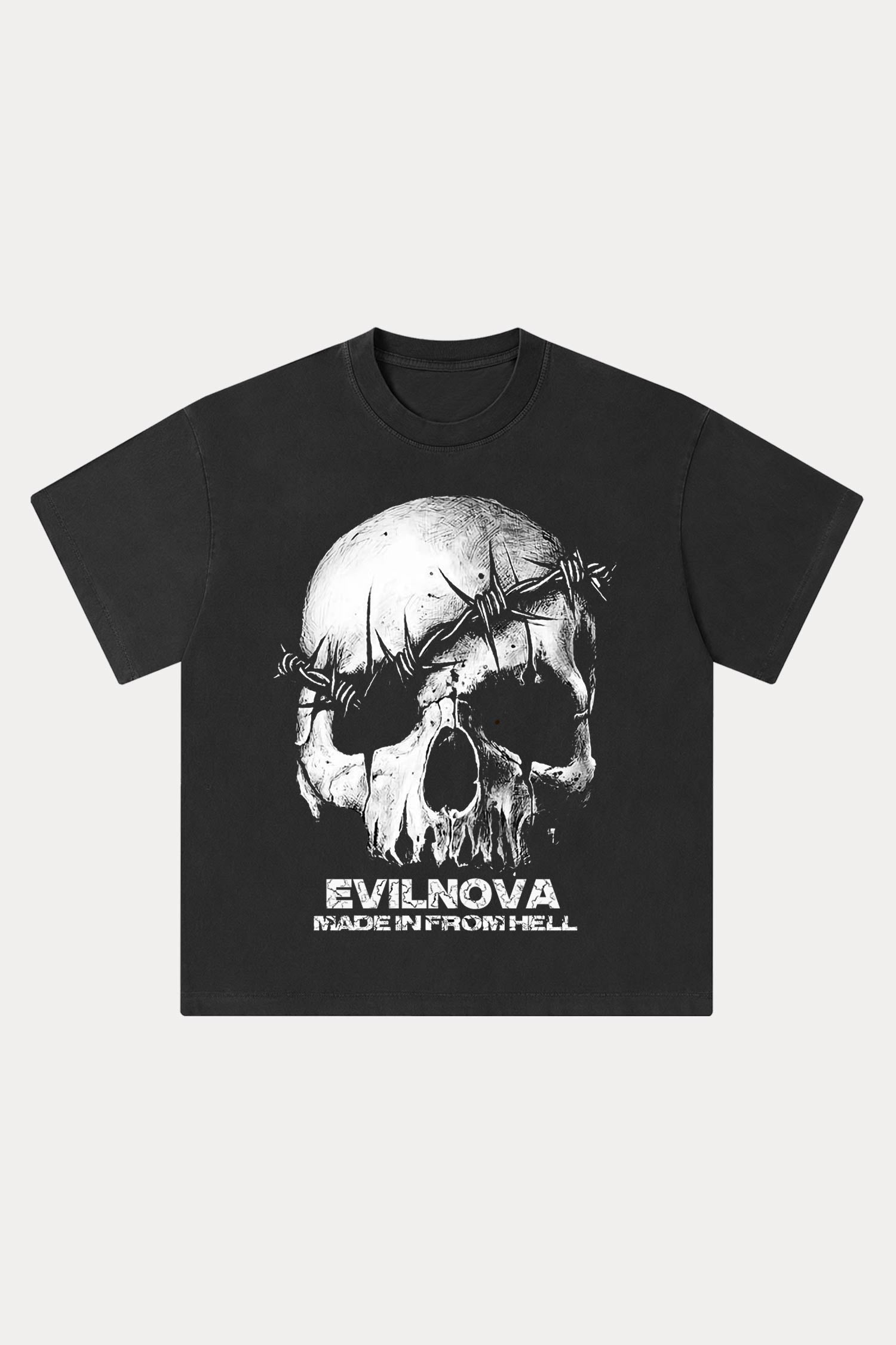 Evilnova Made in Hell Washed Streetwear T-Shirt-Evilnova