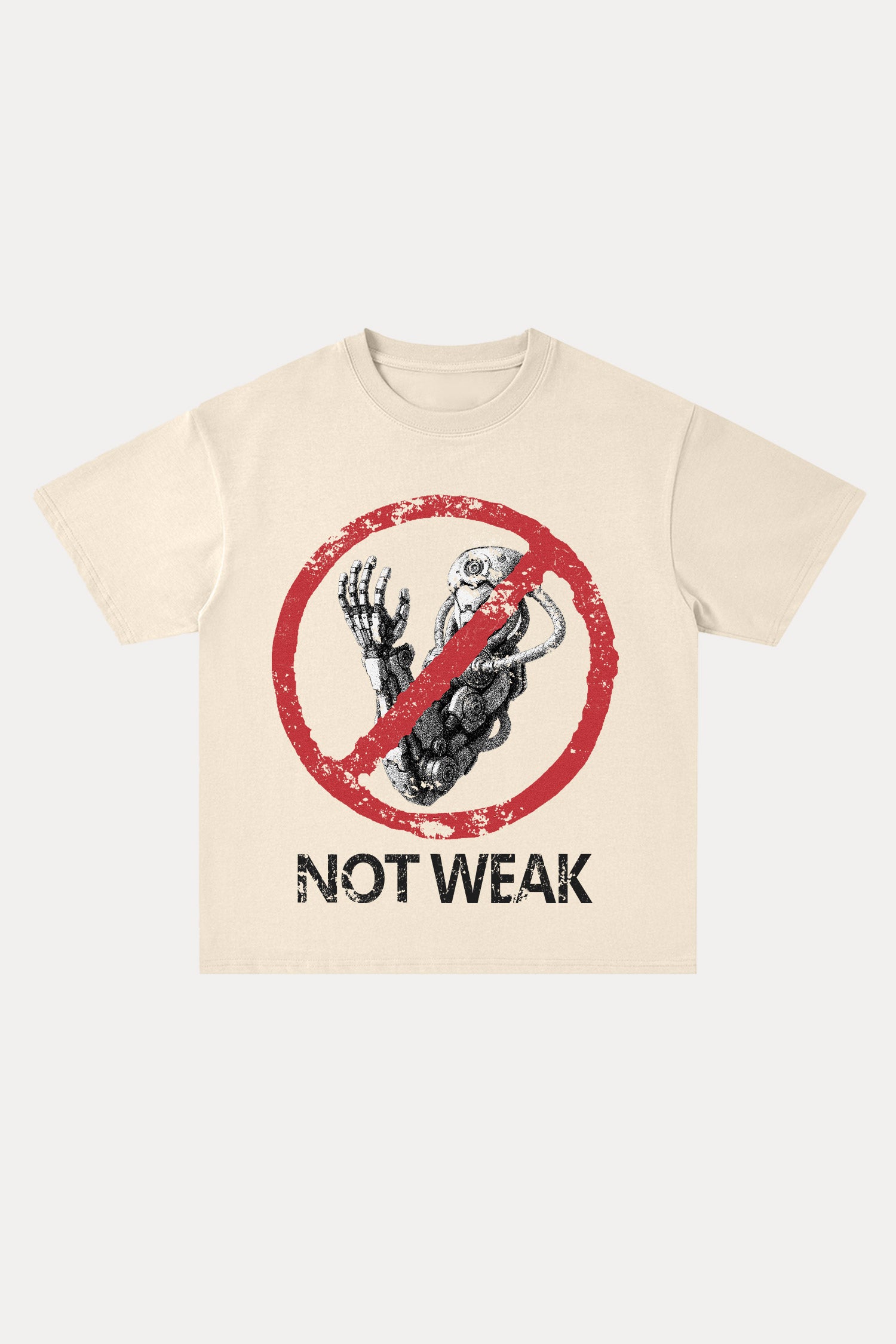 Evilnova Not Weak Cotton Oversize T-Shirt-Evilnova
