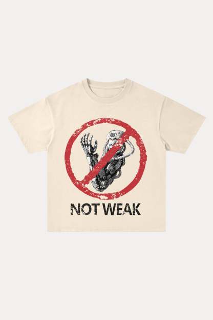 Evilnova Not Weak Cotton Oversize T-Shirt-Evilnova