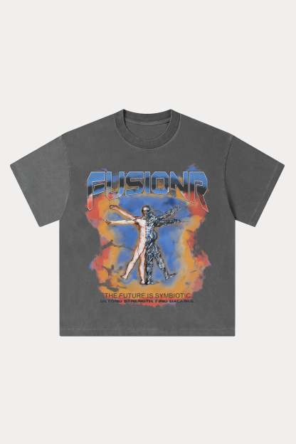 Evilnova Fusionr Washed Streetwear T-Shirt-Evilnova