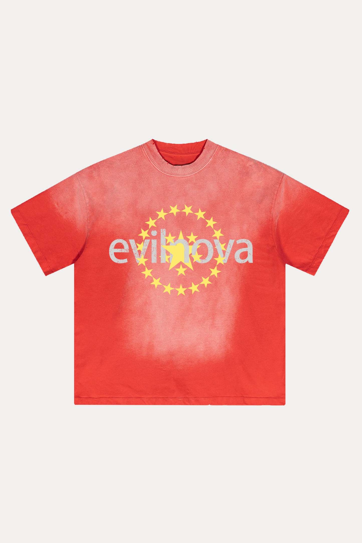 Evilnova Star Distressed Washed T-Shirt-Evilnova