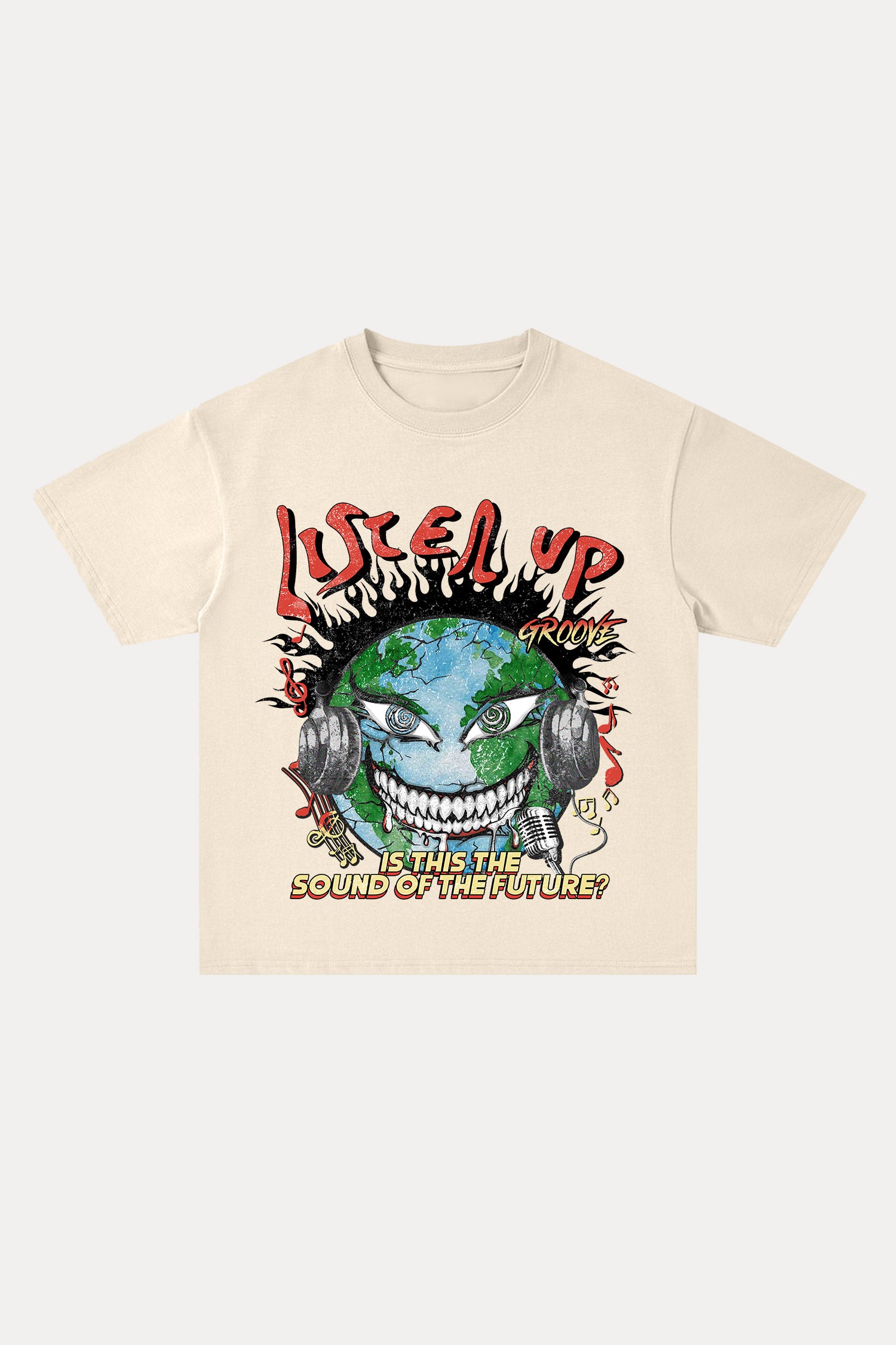 Evilnova Listen Up Cotton Oversize T-Shirt-Evilnova