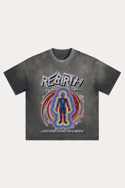 Evilnova Rebirth Distressed Washed T-Shirt-Evilnova