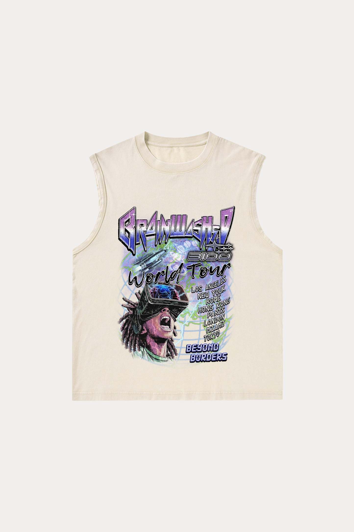 Evilnova Brainwashed Washed Tank Top-Evilnova