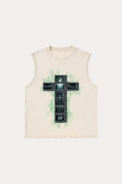 Evilnova Future Cross Washed Tank Top-Evilnova