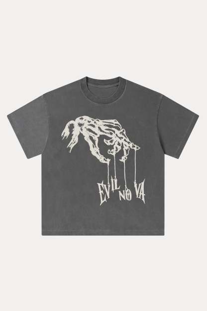 Evilnova Manipulation Washed Streetwear T-Shirt-Evilnova