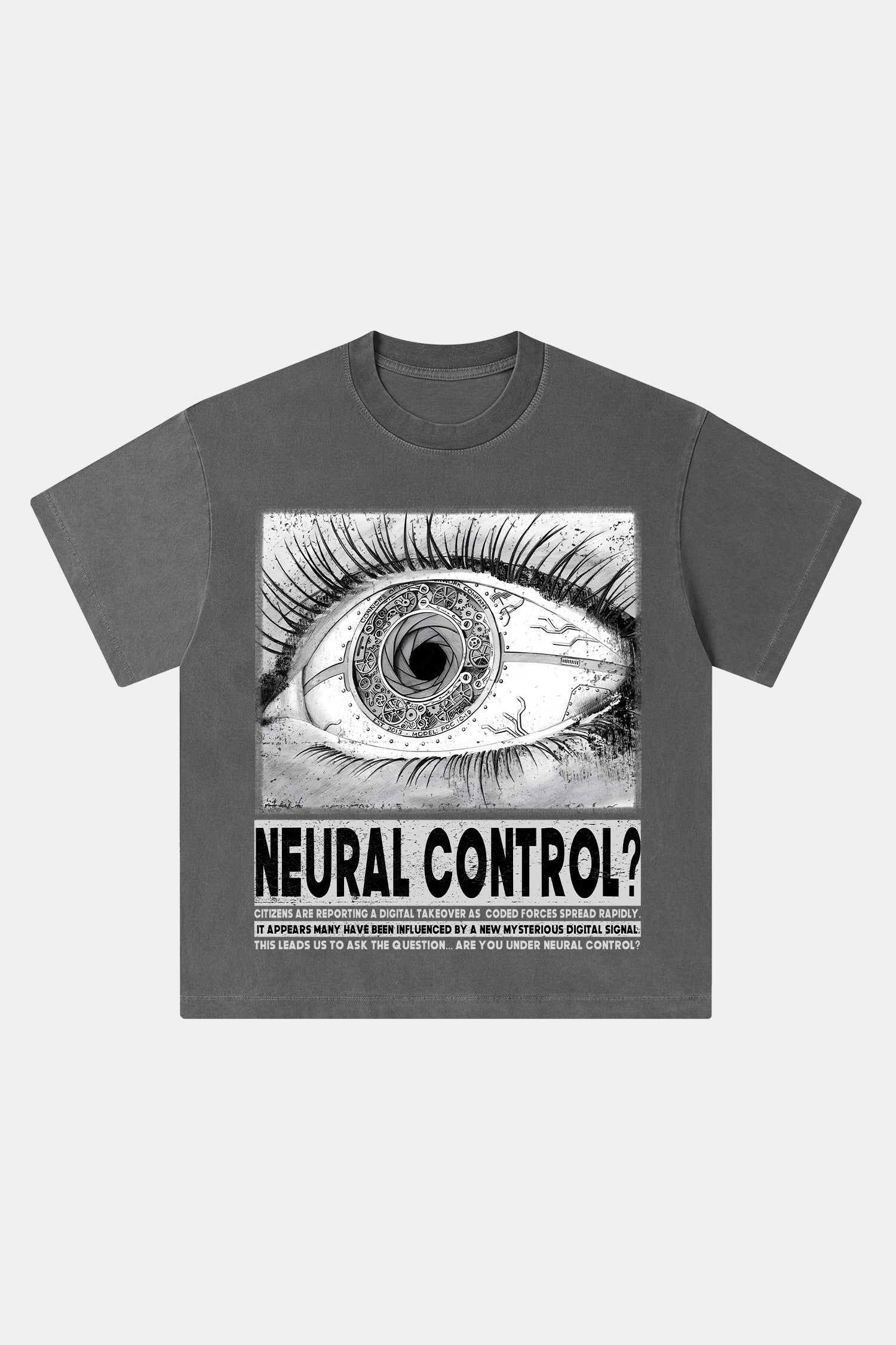 Evilnova Neural Control Washed Streetwear T-Shirt-Evilnova